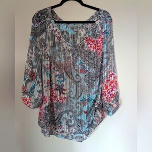 Daniel Rainn Multicolor Paisley Blouse Size 2X